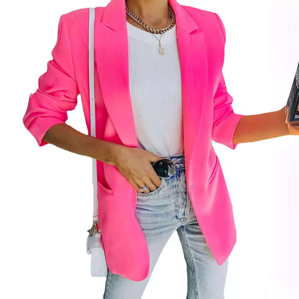 European American Foreign Trade New Spring And Autumn Long Sleeved Small Suit, OL Temperament, Professional Slim Fit Top, Jacket, Fashionable Quality,