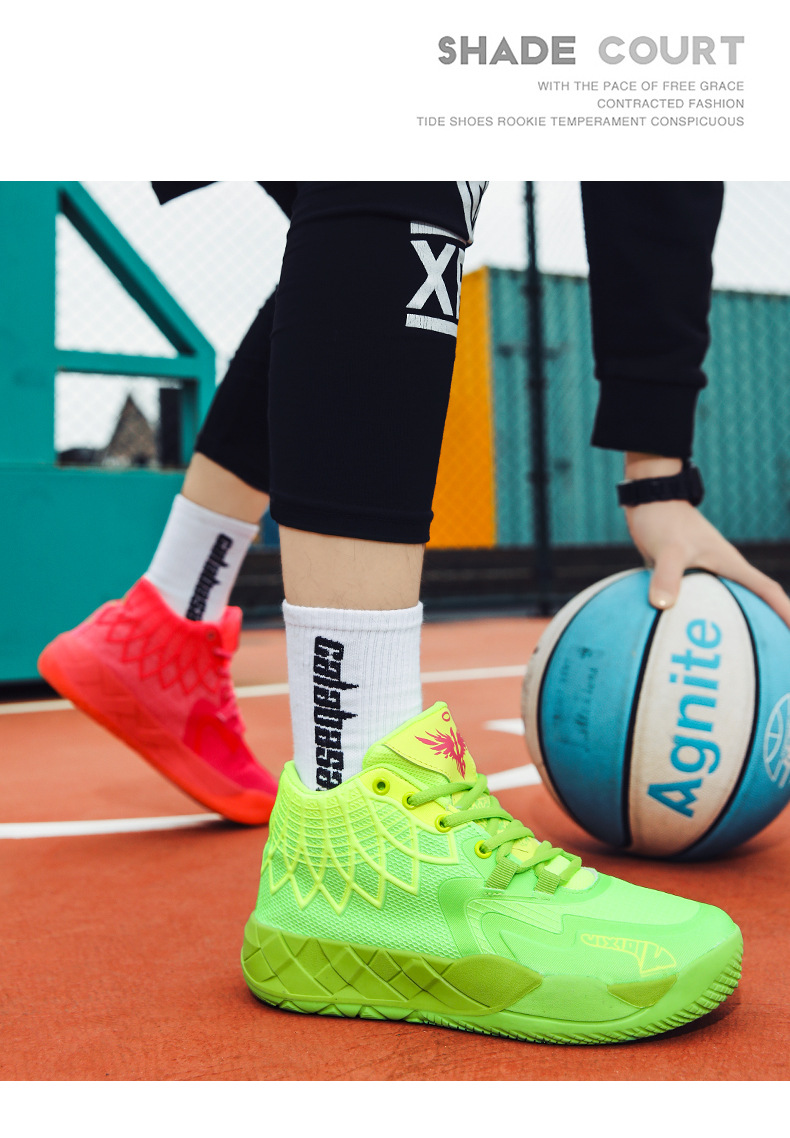 2024 new two-tone color trend basketball shoes fashion casual sports shoes high-top outdoor all-match running shoes