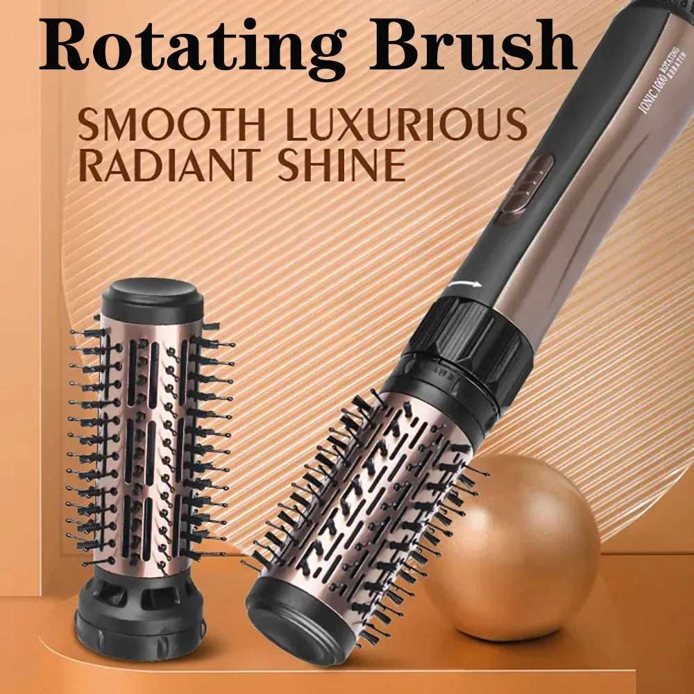 Automatic rotating hair removal brush electric hair dryer hot air direct current hair curler one-step 2-gear blower replaceable with 2 heads W241214