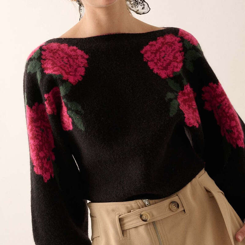 European and American new knitted top women's mohair design, paired with lantern sleeve sweater for women