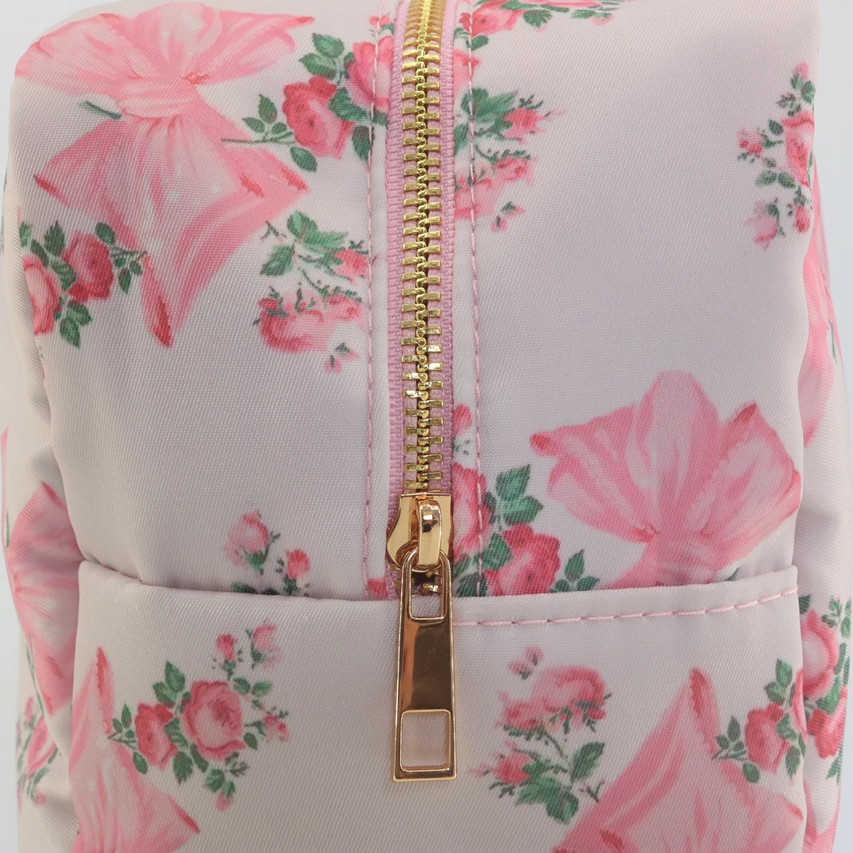Printed Bow Waterproof Nylon Travel Makeup Bag Makeup Bag 241212