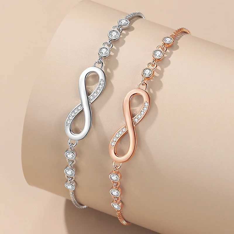 Fashion Stainl Steel Endl Infinity Chain Bracelets On Hand Adjustable Bracelets For Woman Party JewelryXJ241214