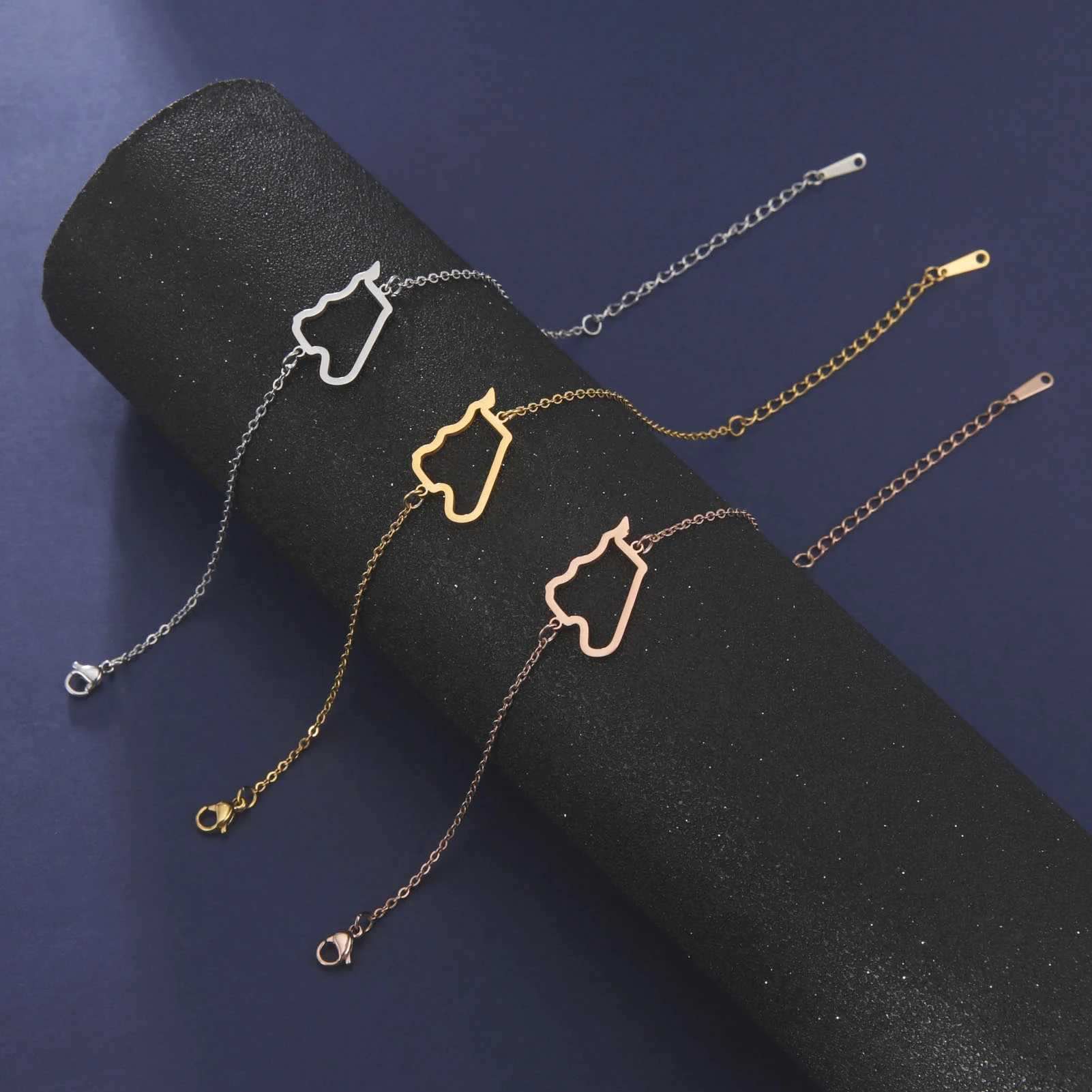 Hollow Syria M Egypt Lebanon Yemen M Bracelet Stainl Steel Gold Color Bracelet for Friend Memorial GiftXJ241214