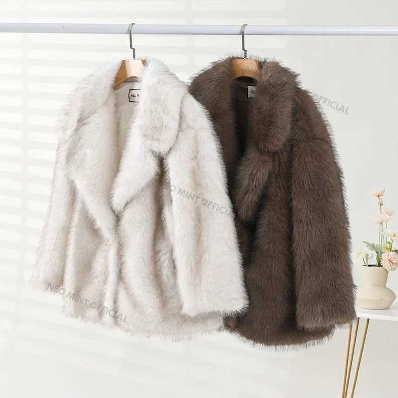 2025 Women Ins Hot Fluffy Fur Jacket Female Oversized Gradient Fur Coat Girls Fashion Autumn Winter Thick Warm Outerwear X241214