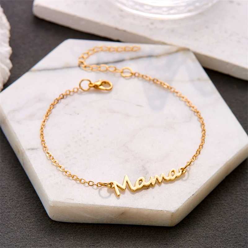 Fashion 3 Colors Metal Chain Mama Bracelet for Women Mothers Day Mom Jewelry Tren Romantic Family Gifts Accories BangleXJ241214