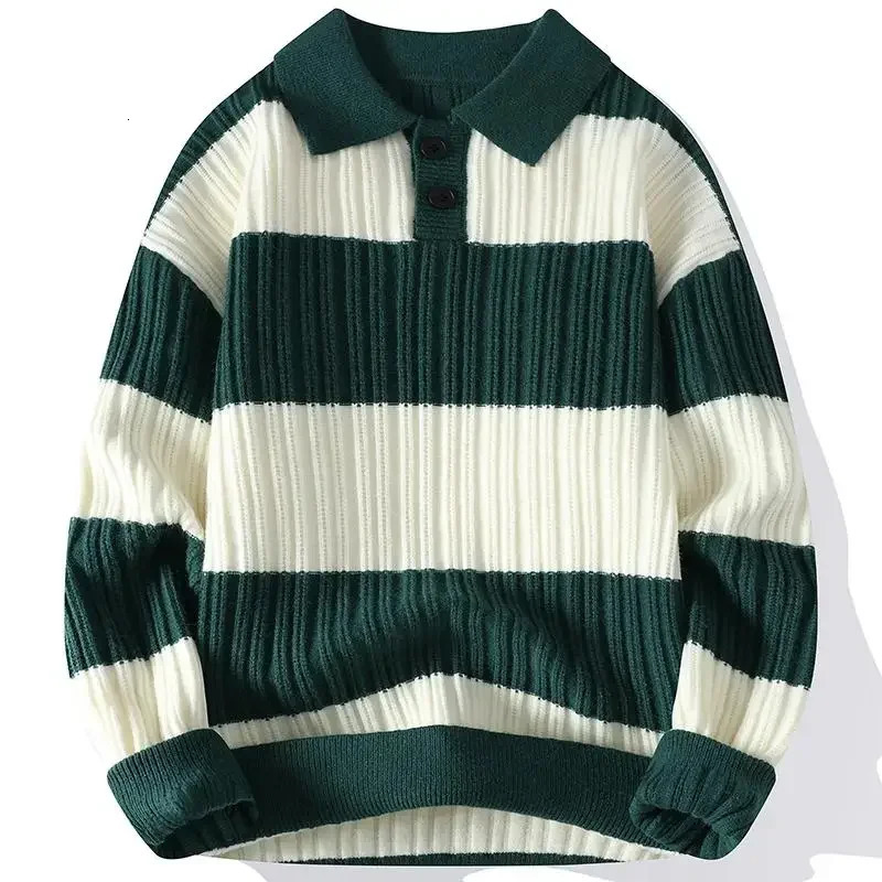 Mens Sweater High Quality Oversized Pullover y ner Striped Stylish Y2K Autumn Clothes Streetwear Korean Style Knitwear 241213