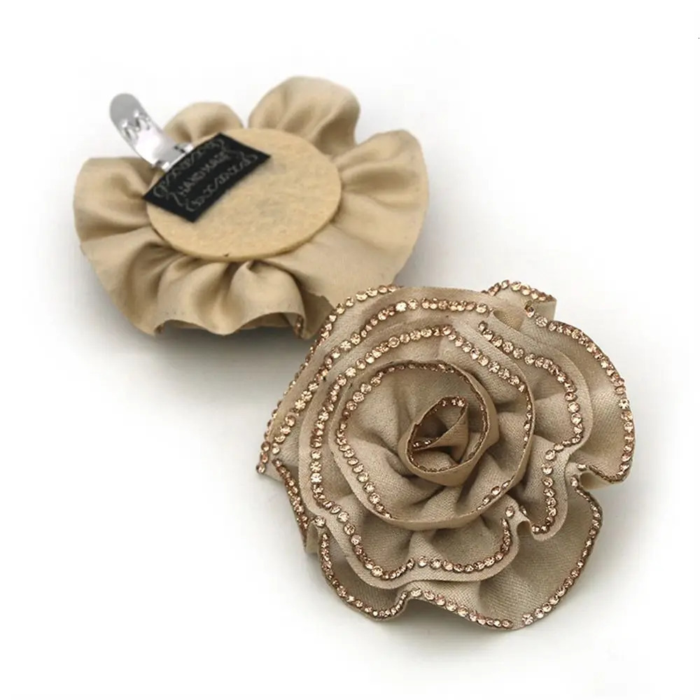 2PCS Fabric Art Flower Shoes Clip Wedding Bridal Shoes Decoration Womens High Heels Charm Jewelry Rhinestone Shoes Decoration 241213