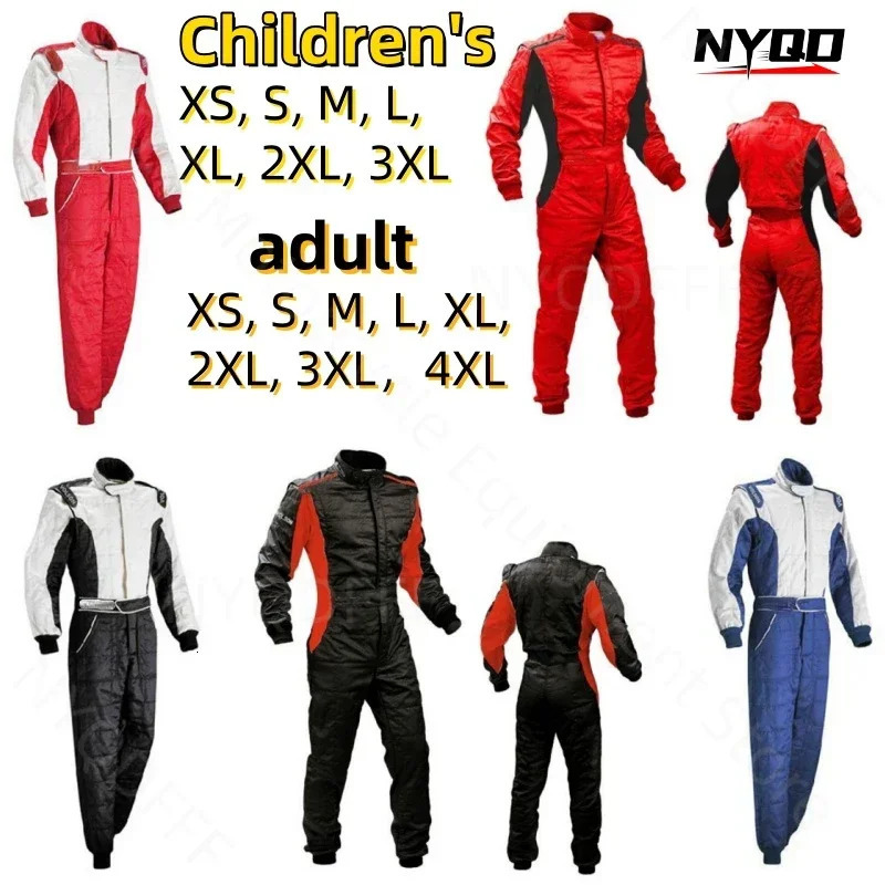 Four Seasons Car Off Road Kart One Piece Racing Suit Waterproof Adult and Childrens Wear Resistant Fashion Racing Suit 241213
