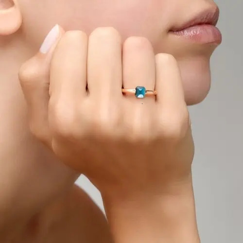 Classic Water droplets Candy Style Ring 8 Color Real Crystal Drop Rings For Women Fashion JewelryDJ1153 241214