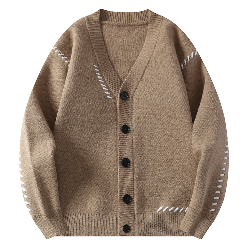M11108 Men's knitted cardigan jacket autumn and winter V-neck