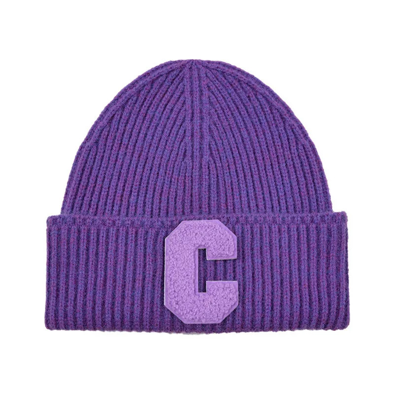 Winter women men solid c letter sports knitted hat Beanie cap Skullies Ski Thickw warm Wool skullcap Caps 241213
