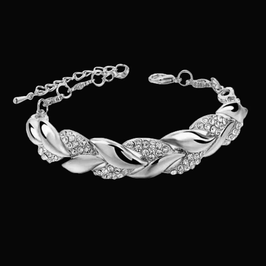 Luxury Braided Bracelet Charm Crystal Wedding Bracelets For Women Anniversary Valentines Day Gifts Aesthetic JewelryXJ241214