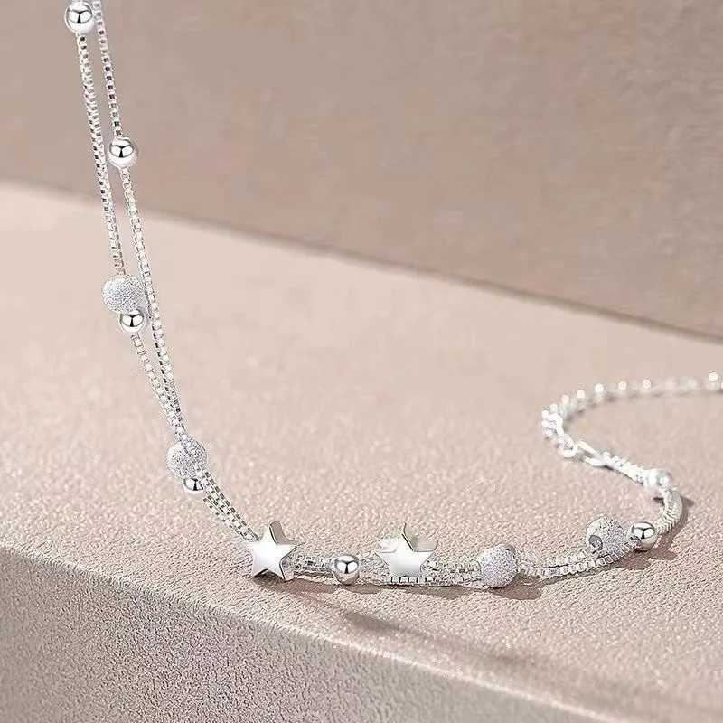 Luxury 925 Sterling Silver Star Beaded Bracelets For Women Original Designer Double Layered Adjustable Bracelet Party JewelryXJ241214