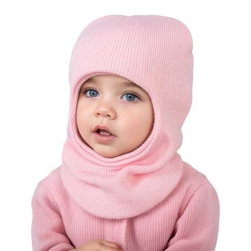 Winter Baby Balaclava Hat Warm Knitted Wool Bean Hat Scarf Integrated Childrens Ear Protection Hat Baby Neck Cap 1-7Y W241213