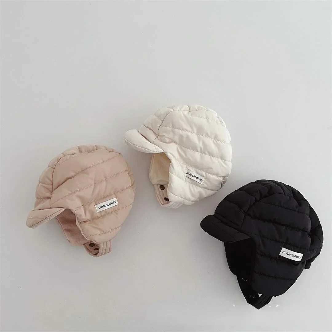 Korean baby hat boys and girls winter children thick windproof earmuffs children warm hats autumn cotton pads Lei Feng hat W241213