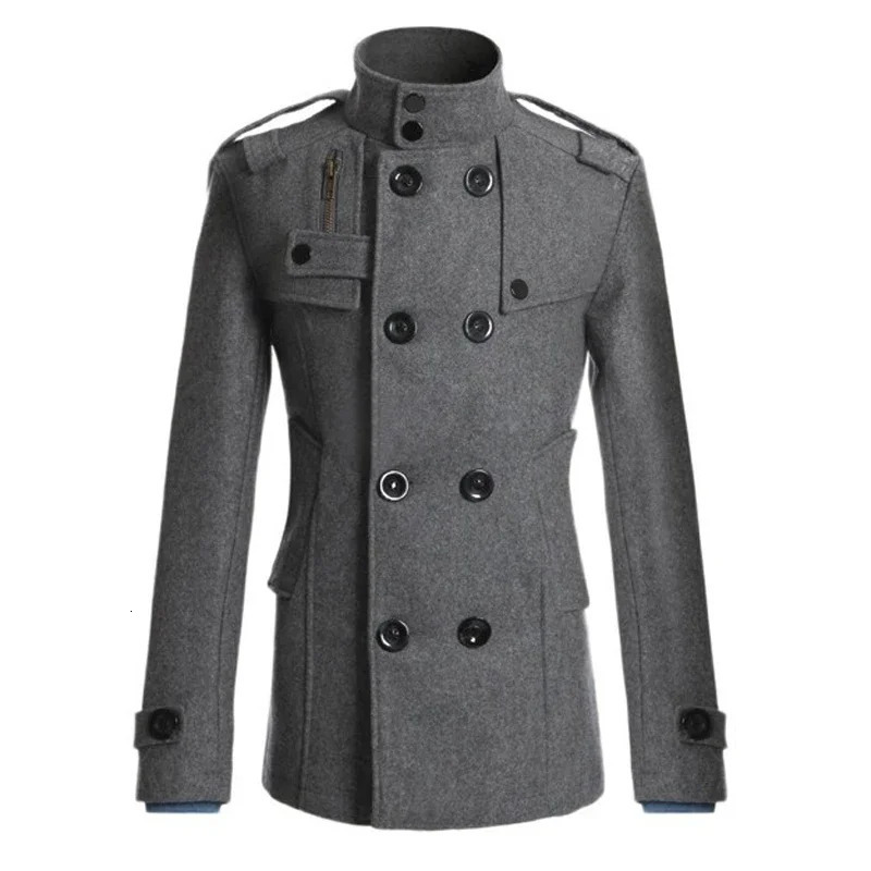 Mens Long Coat Winter Warm Woolen Overcoat Fashion Casual Lapel Button Gentleman for Man High Street Top 241213