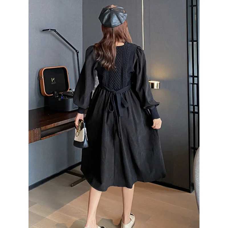 materni Dress Japanese New pregnant women clothing Loose Long Sleeve pregnancy photoshoot dress Vintage vestidos de fotografiaXJ241213
