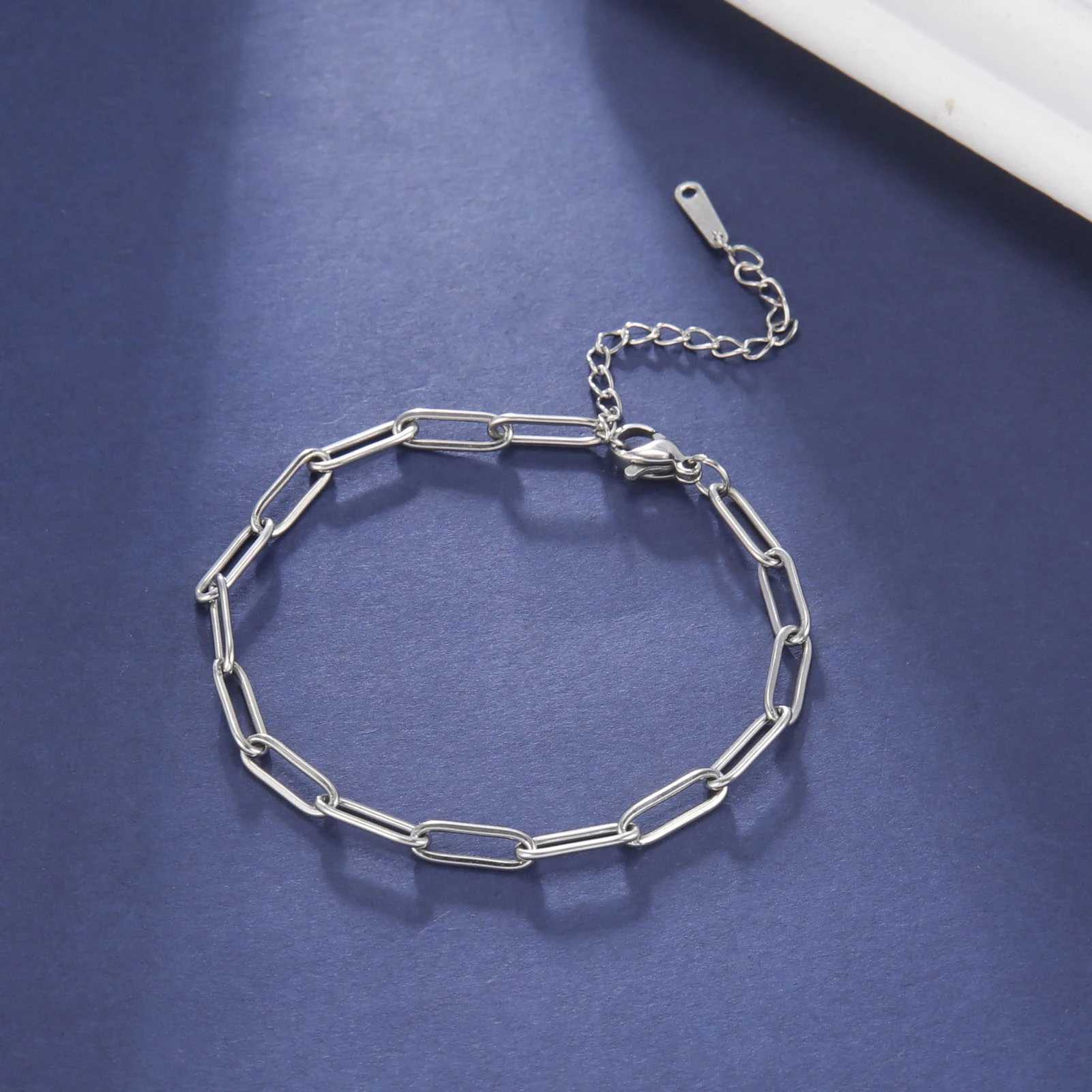 Skyrim Friendship Perclip Link Chain Men Women Girls Stainl Steel Gold Color Bracelets Minimalist Jewelry Valentine GiftXJ241214