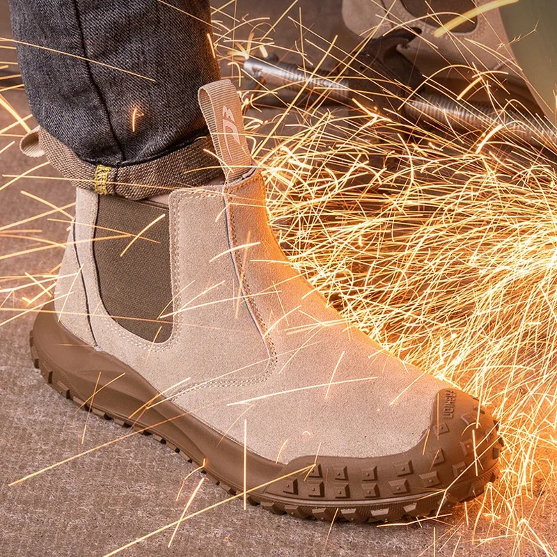 Quality Men Work Boots Anti-smash Anti-puncture Safety Shoes Chelsea Boots Anti-scald Welding Shoes Indestructible Men Boots 241213