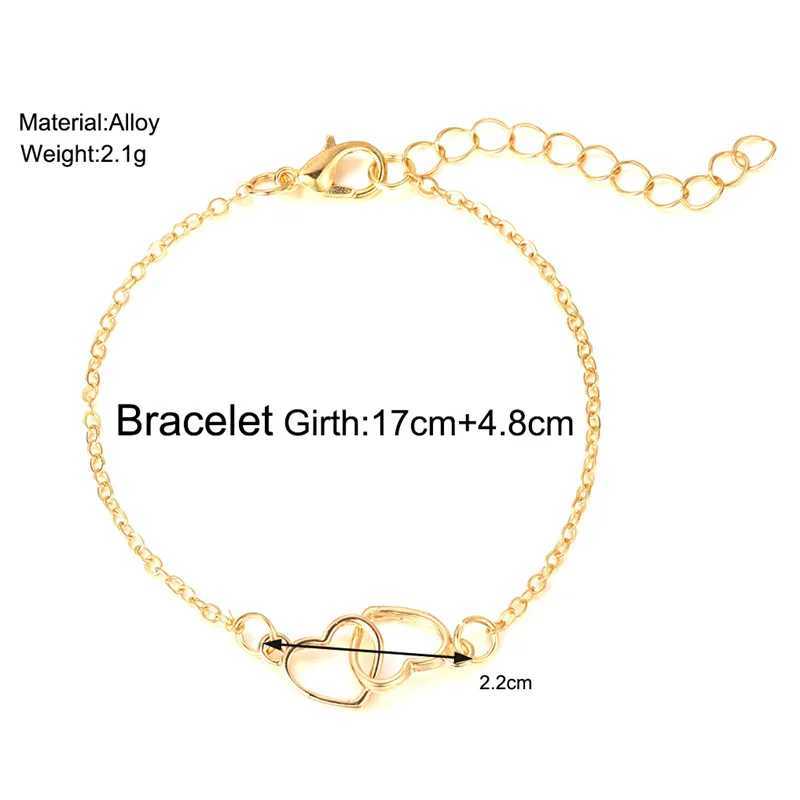 Fashion Double Heart Bracelet Bangle For Women Adjustable Bracelet Romantic Wedding Party Jewelry GiftXJ241214