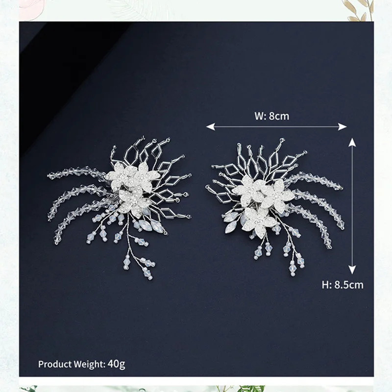 Mori Beautiful Shining Decorative Shoe Clip Buckle Rhinestone Crystal Flower Elegant Wedding Party Shoes Decorations Accessories 241213