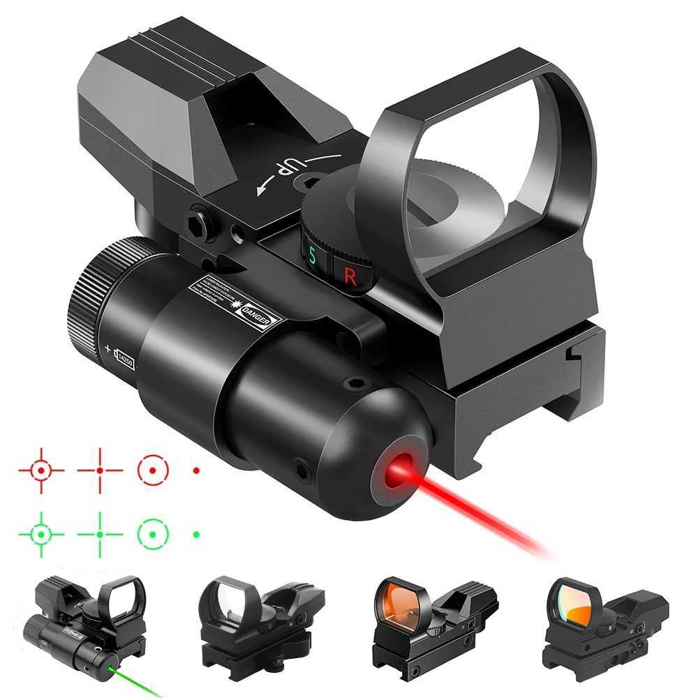 Red Green Dot Sight Laser Scope Tactical Rifscope Hunting Optics Red Dot Sight 4 Retic Scope Collimator Sight for 11mm/20mmXJ241214