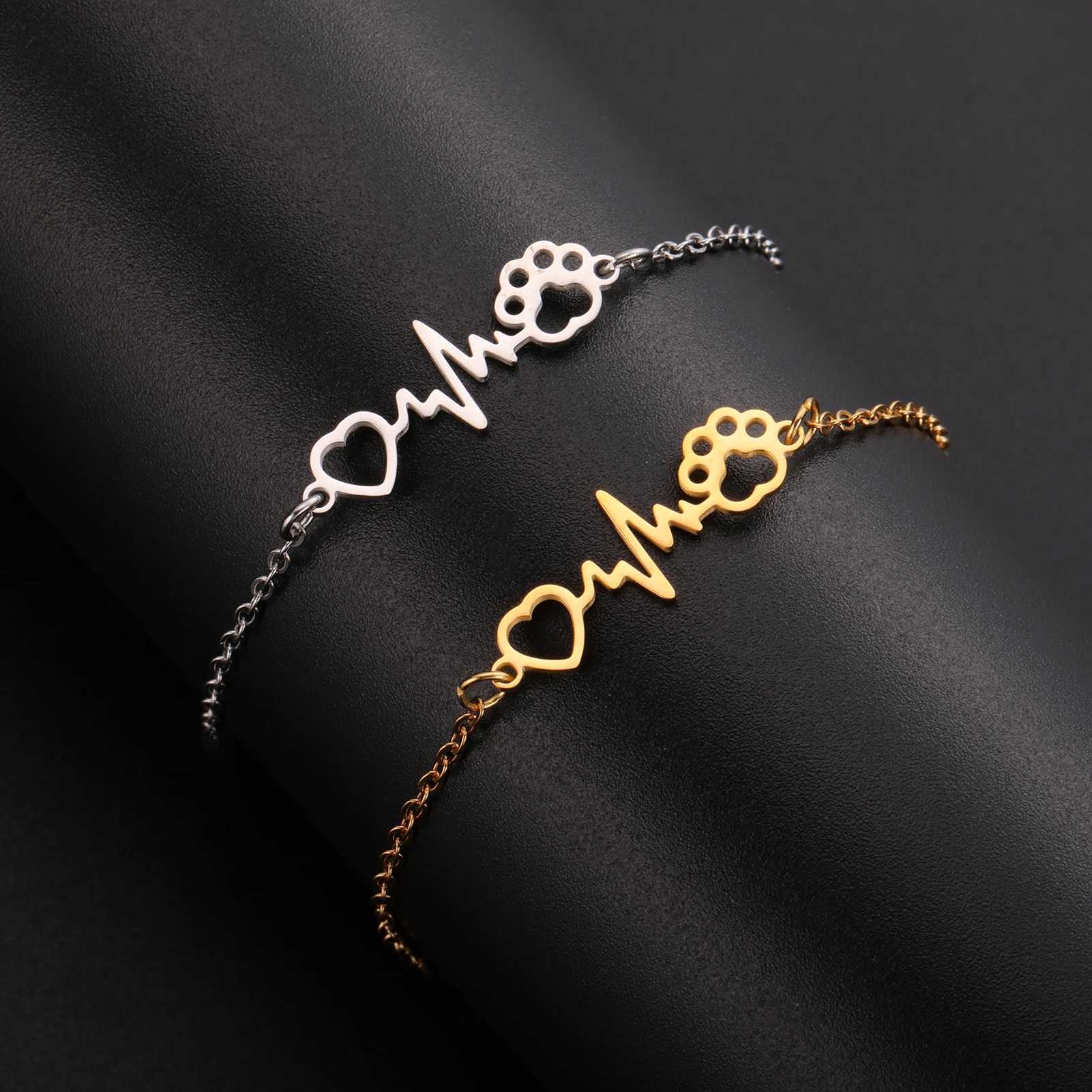 Skyrim ECG Cat Cl Pendant Stainl Steel Bracelet Womens Fashion Romantic Cute Valentines Day Gift Jewelry GiftsXJ241214