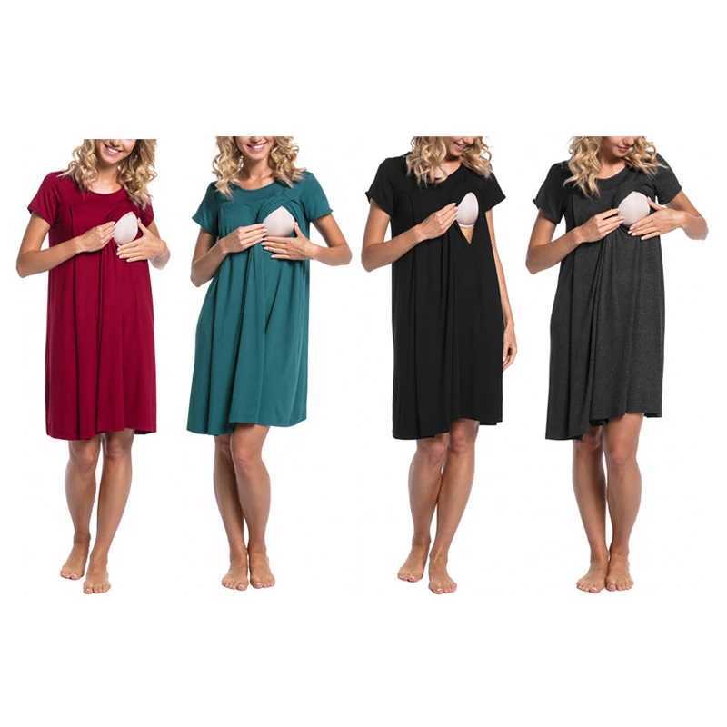 Casual pregnant women breastfeeding dress clothes pregnant women solid ladies feeding womens dresses home serviceXJ241213