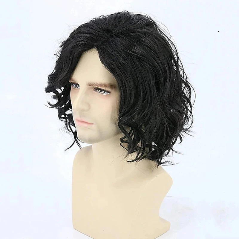 HAIRJOY Jon Snow Cosplay Wigs for Men Women Heat Resistant Fiber Synthetic Hair Curly Anime Wigs 241213