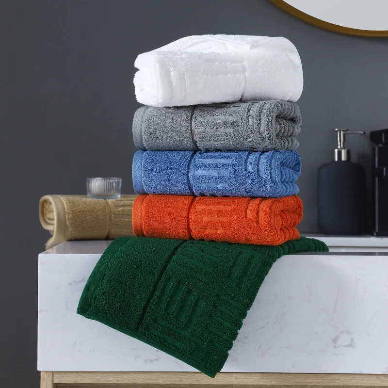 100% Egyptian Cotton Hand Bath Towel Absorbent Adult Bath Towel Solid Color Soft Affinity Face Towel Thickened Cotton 241213