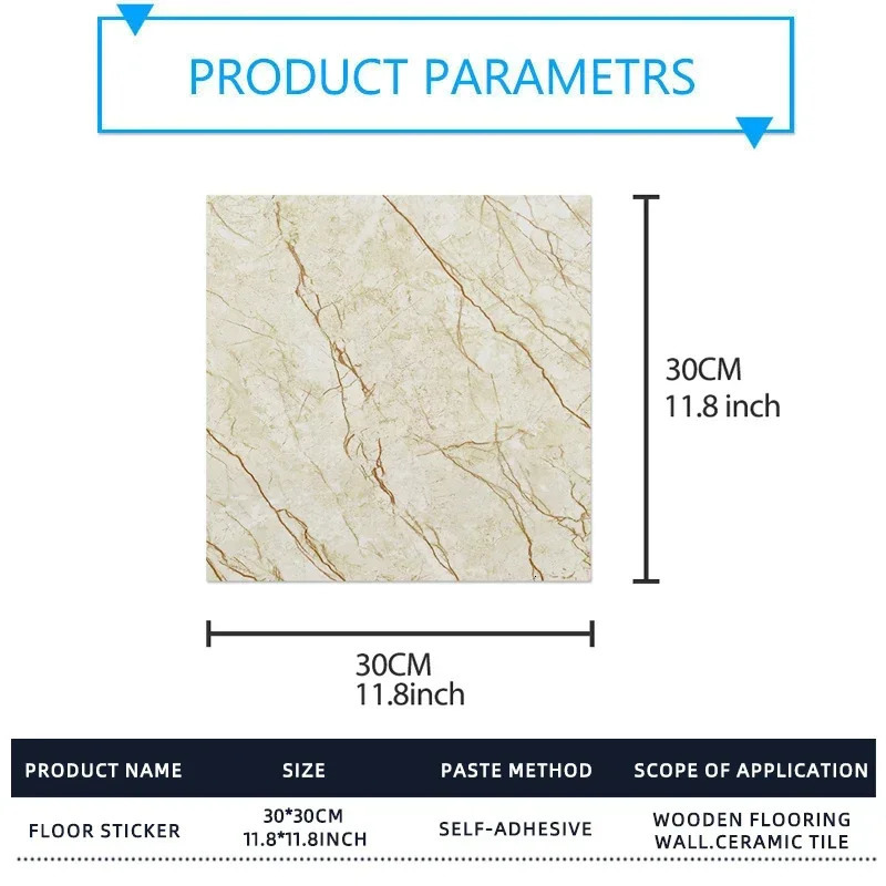 10/pcs PVC marble wallpaper self-adhesive floor sticker waterproof bathroom living room decoration sticker 30 * 30cm 241213