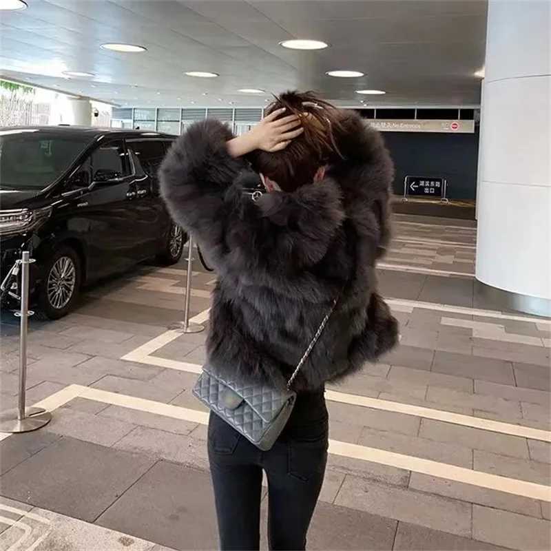 4XL 2024 Winter Quilted New Wool Grass Coat One Piece Fur Coat Womens Thick Jacket Womens Long Fur Coat X241214