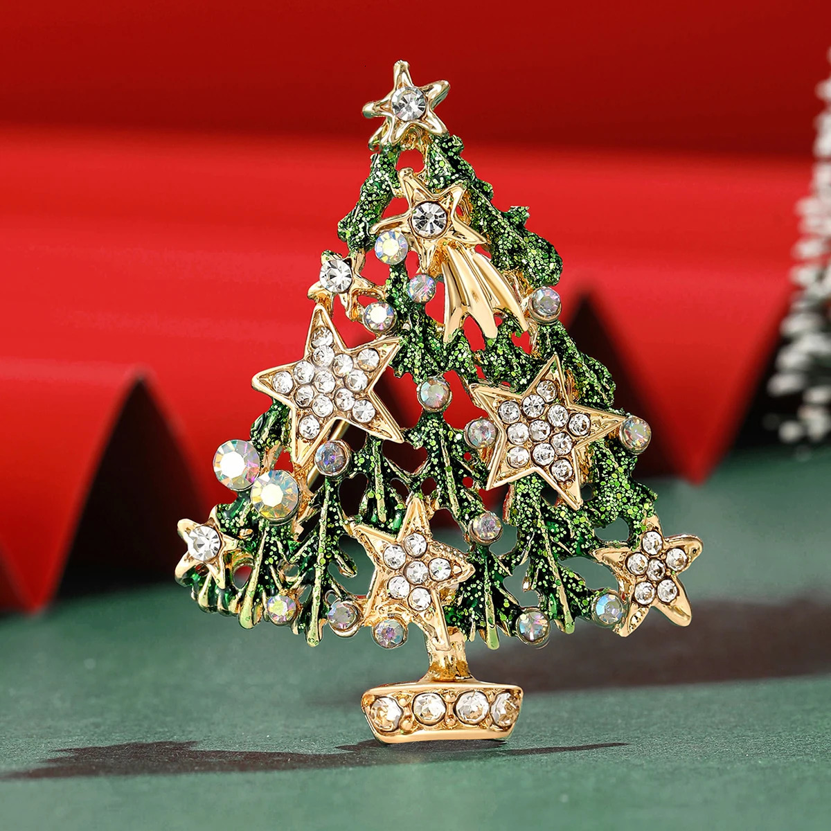 Christmas star tree brooch womens pearl plant party backpack gift jewelry accessories 241210