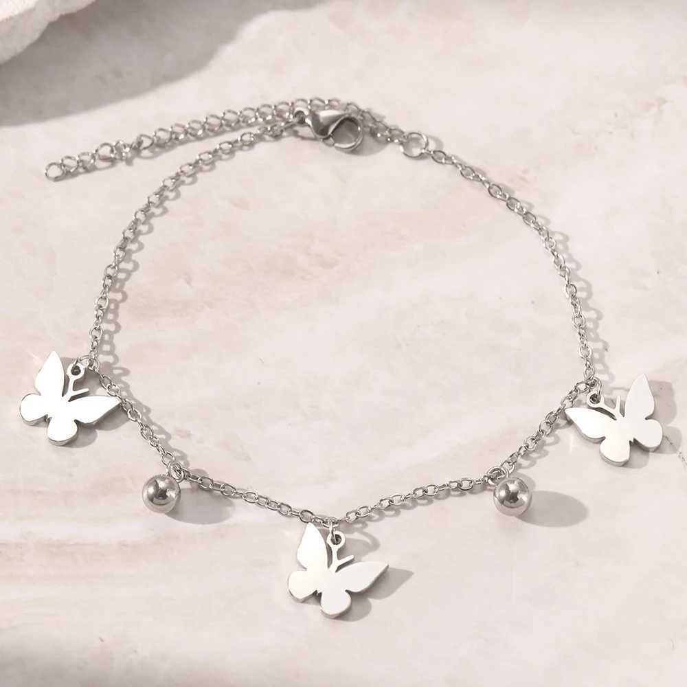 Stainl Steel Bracelet Elegance Temperament Butterfly Pendant Bead Chain Minimalist Mori Bracelet For Women Jewellery Gift NewXJ241214