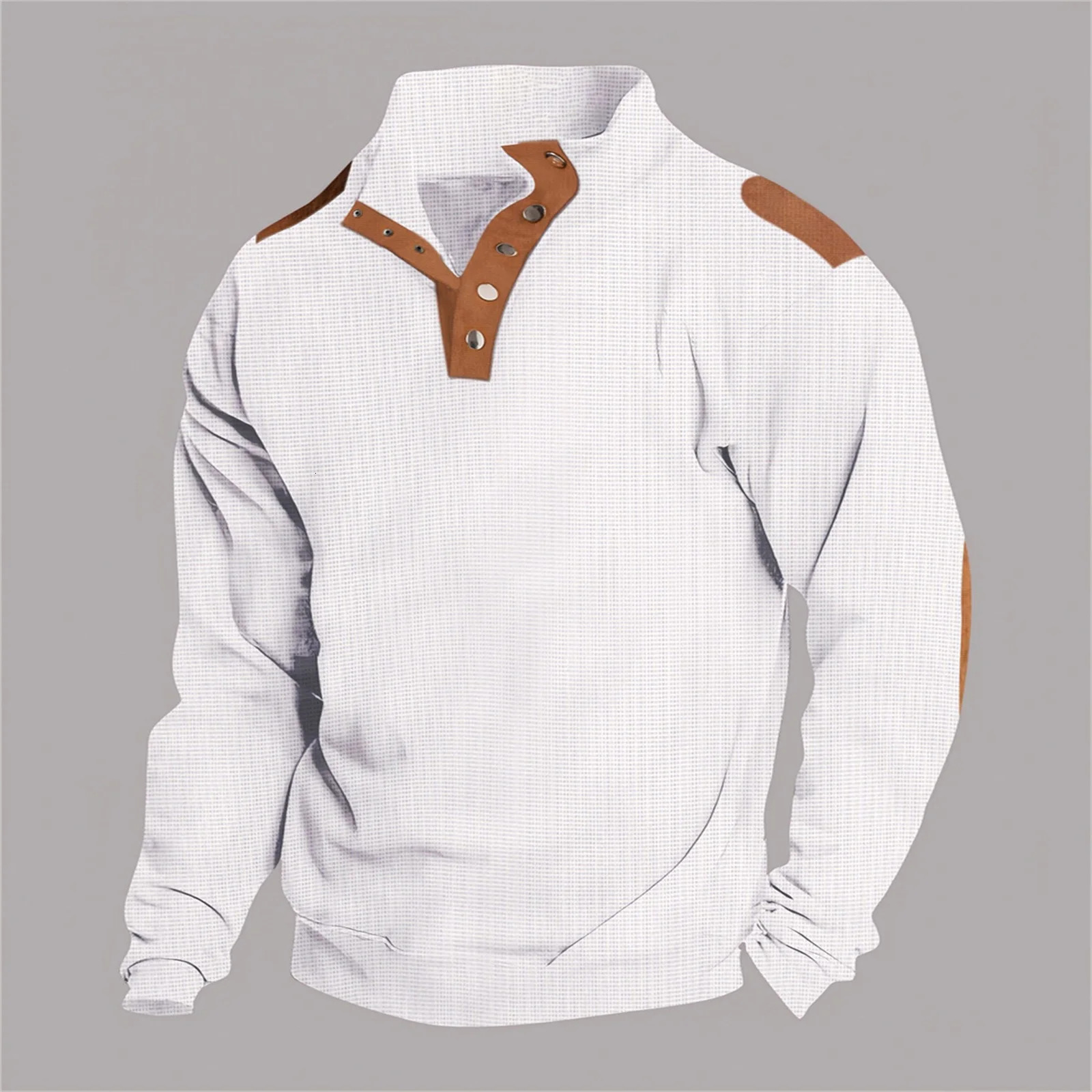 Spring and autumn mens fashion embroidery solid color button sports casual comfortable stand collar long sleeve polo shirt 241213