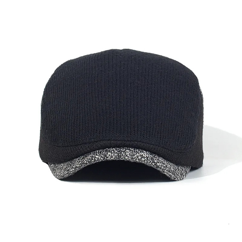 Men sboy Hats Thick Autumn Winter Vintage Herringbone Octagon Cap Casual knitted Berets Gatsby Flat Hat Color Matching Cap 241214