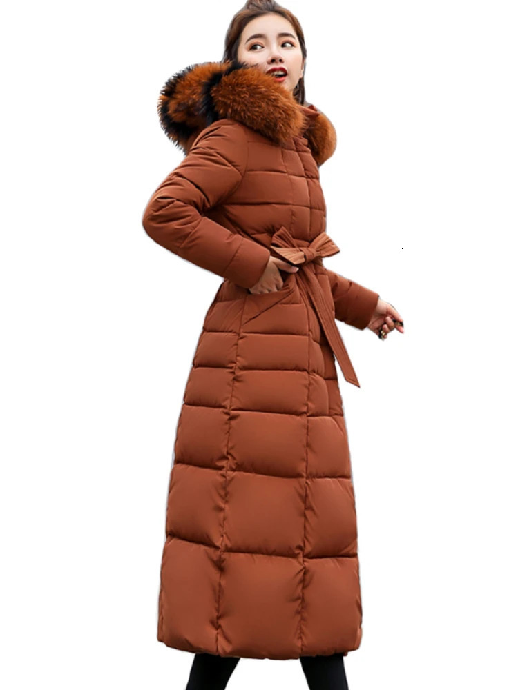 2023 Fashionable Ultra Thin Womens Winter Jacket Cotton Mat Warm Thick Coat Long Parka 241212