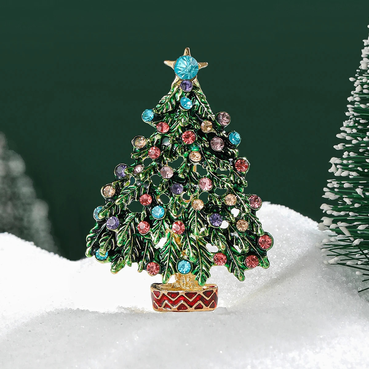 Christmas star tree brooch womens pearl plant party backpack gift jewelry accessories 241210