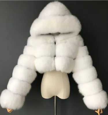 High quality fur cut synthetic fur coat and jacket for women fluffy top with hooded winter fur leather jacket X241214