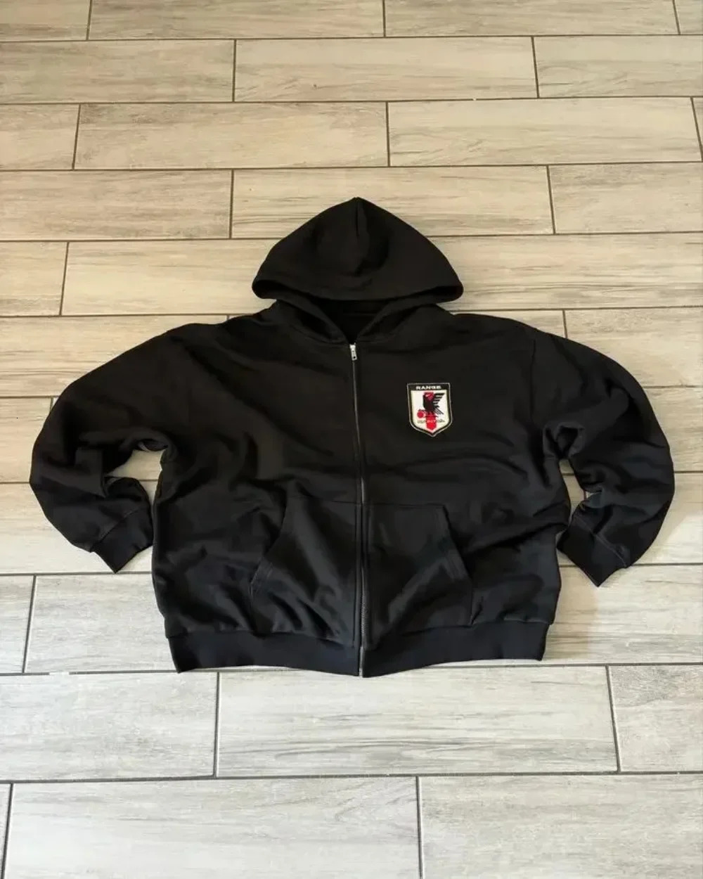 Y2K Zip Hooded Sweatpants Set Men Two Piece Hip Hop Embroidered Vintage Stripe Oversized Sweatshirt Casual Pants 241211