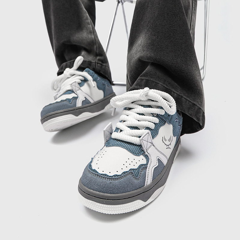 Men Women NEW hot Casual Shoes:Flat Bottom Trendy Korean Version Versatile Leisure Style Fashion Unisex Designer Shoes,Black/Blue,Free shipping