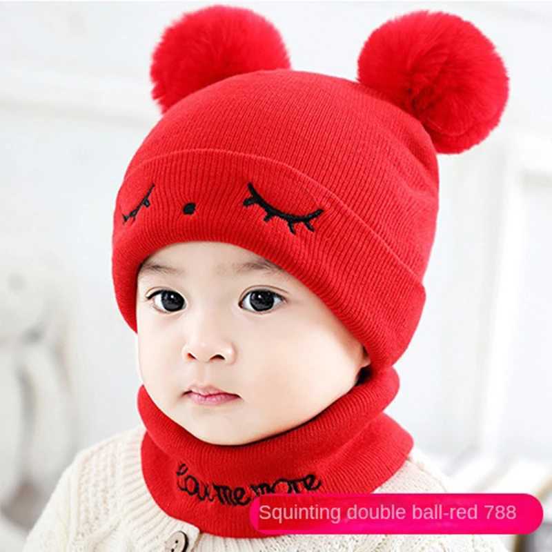 Solid Color Wool Knitted Bonnet Baby Newborn Baby Hat Pompom Cute Winter Hat For Kids Boys Girls Children Warm Beanie Cap 0-3Y W241213