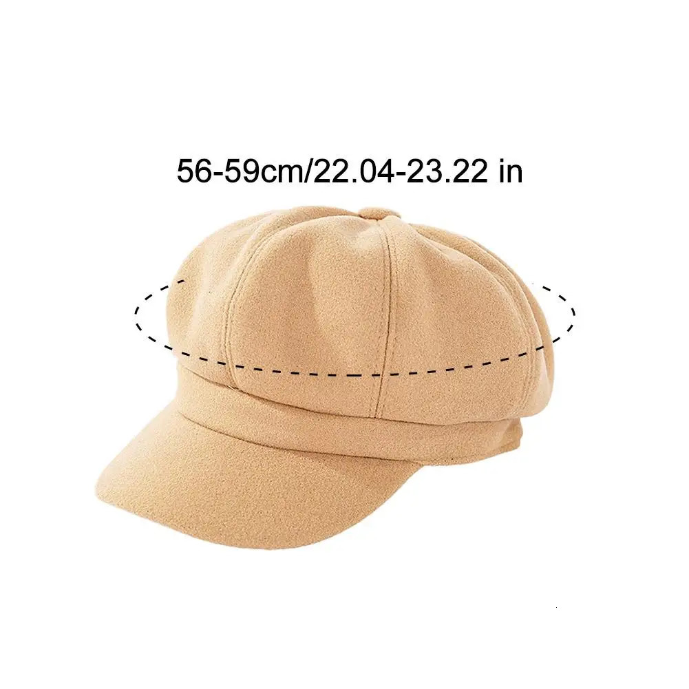 Fashion autumn womens winter hat solid color octagonal s boys mens Adies casual wool beret painted 241210