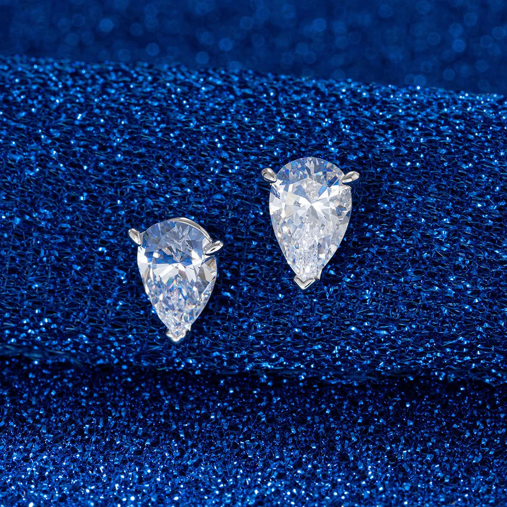 ORSA JEWELS 8A Clear Cubic Zirconia Stud Earrings 925 Sterling Silver Waterdrop Shaped Ear Stud CZ Mini Earrings Jewelry LZE02 241214