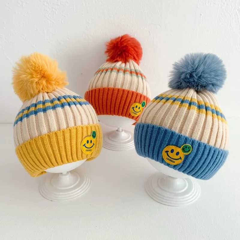 Baby Hat Winter Cute Baby Wool Hat Ear Warm Knit Fall and Winter Boys and Girls Childrens Pullover Hat W241213