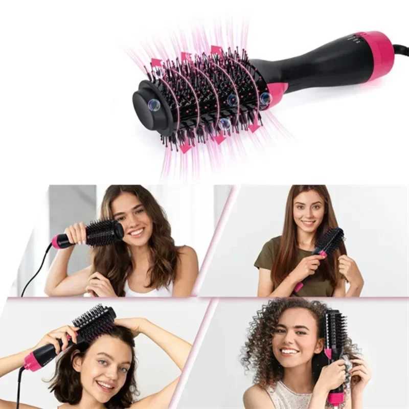 Hot air brush multifunctional hair dryer straightener hair curler comb replaceable hair salon styling device hair curler W241214