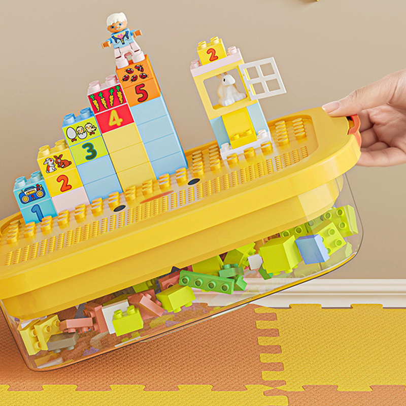 Best-Selling High Quality Children's Foldable Storage Container Stackable Toy Organizer with Transparent Bottom Cover