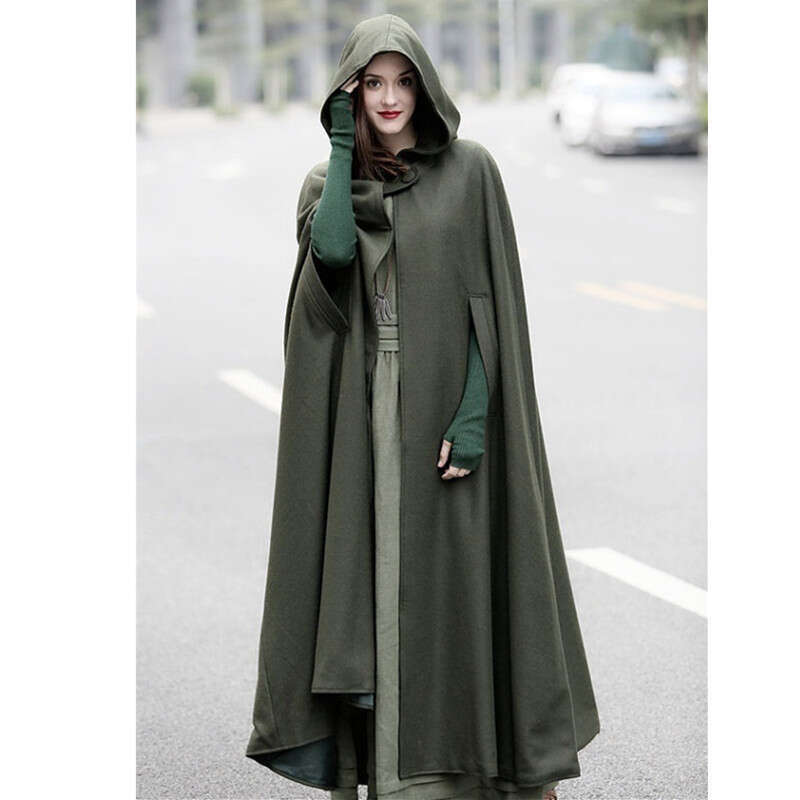 European And American Five Color Hooded Shawl Extended Halloween Cloak Coat, Women's Fashionable Quality Classic Coat