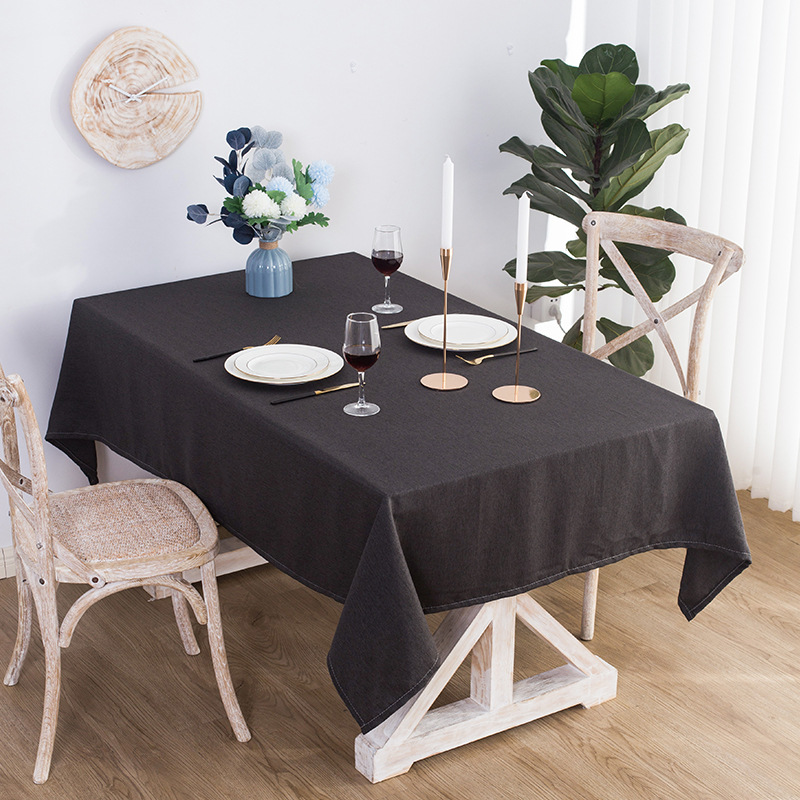 Solid Color Cotton Linen Tablecloth, Waterproof And Oil Resistant Rectangular Tablecloth LN1163