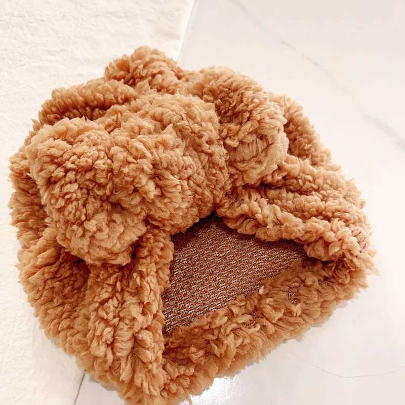 Cute newborn baby hat knot turbo bow fabric thick ear warm baby Indian hat boys and girls soft hat Beanies 2022 winter W241213